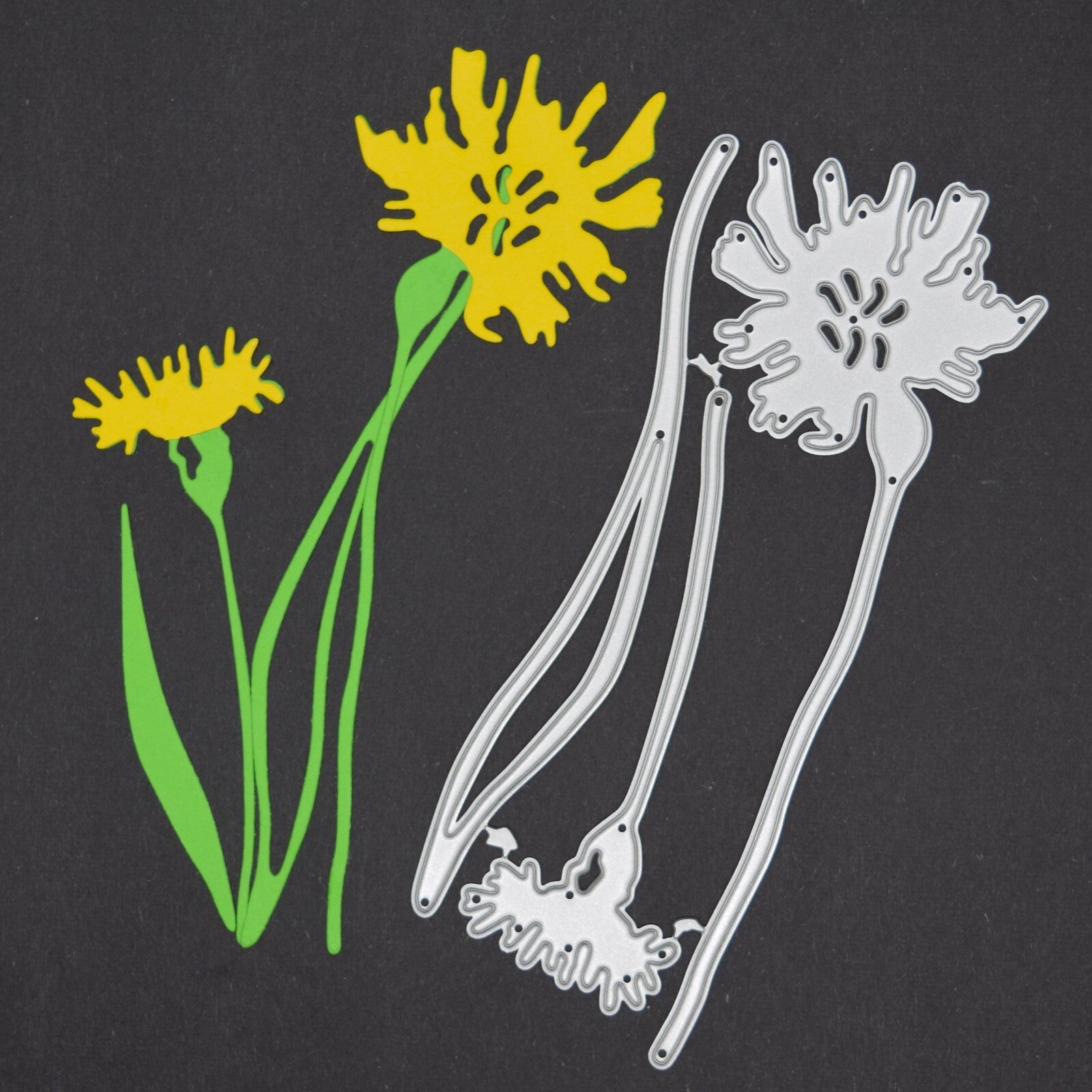 3 Piece Dandelion Metal Cutting Dies Set With Stem Die, Flowers, Card making, A9