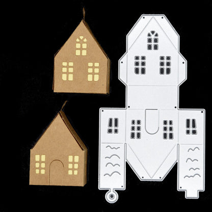 3D House Metal Cutting Die, With Door Windows & Loop for Hanging, Crafting A5