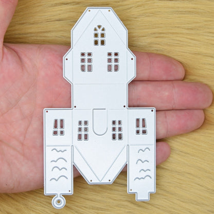 3D House Metal Cutting Die, With Door Windows & Loop for Hanging, Crafting A5