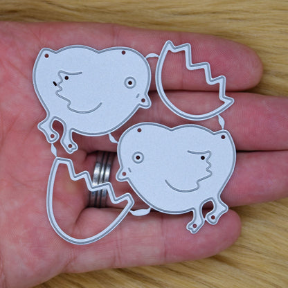 Easter/Spring Chicks & Cracked Egg Metal Cutting Dies Set, Card Making J1