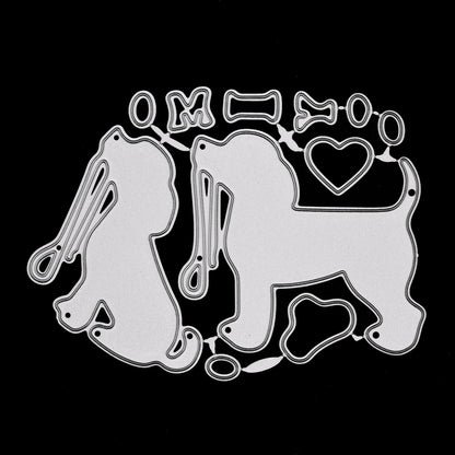 An 'I Love My Dog' Metal Cutting Dies Set, Stencils, Card Making, Pets Dies, A5