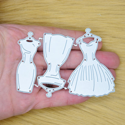 3 Retro Dresses On Hangers Metal Cutting Dies, Card Making, Paper Crafts, A8