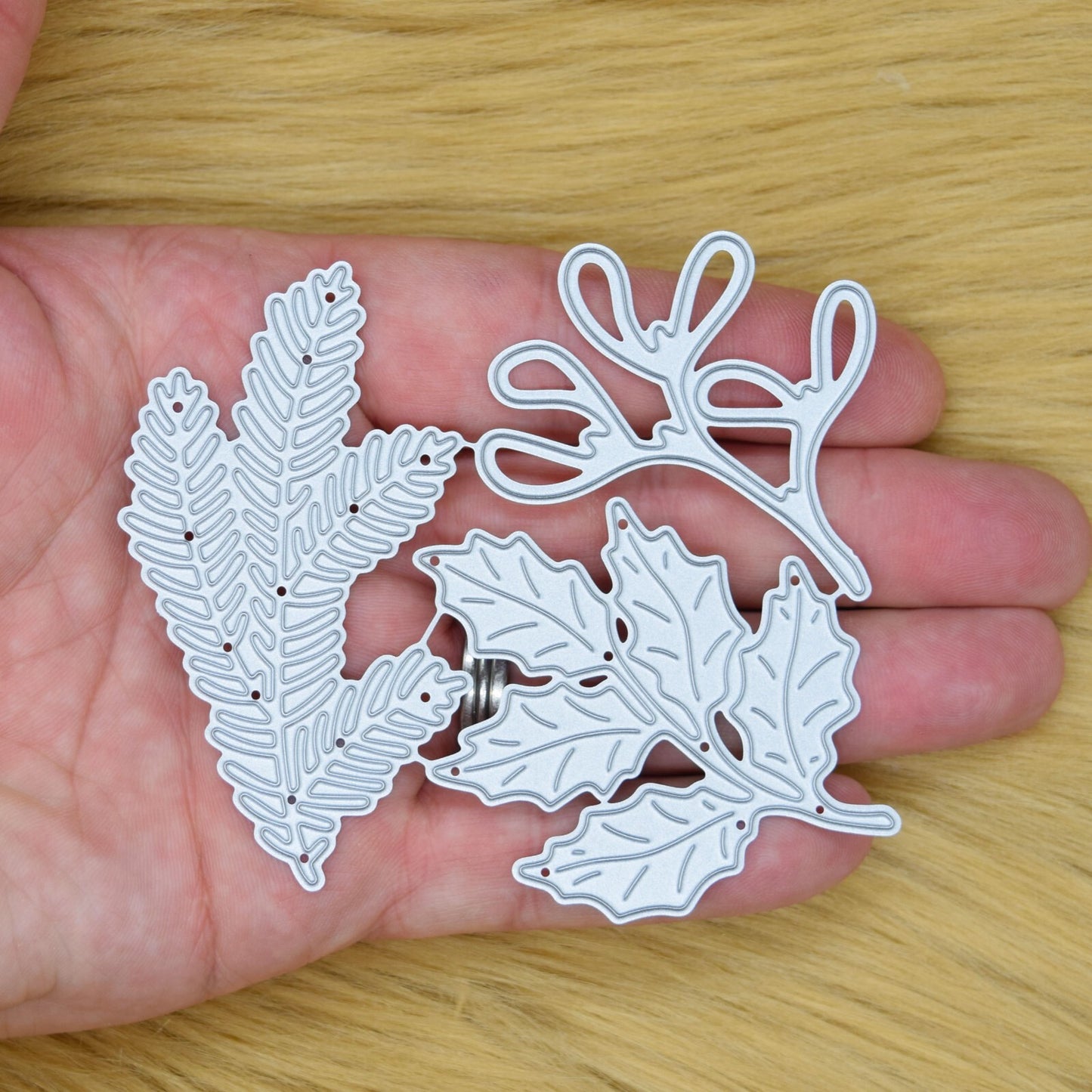 Holly, Pine and Mistletoe Leaves Metal Cutting Dies, Card Making, Christmas, E6