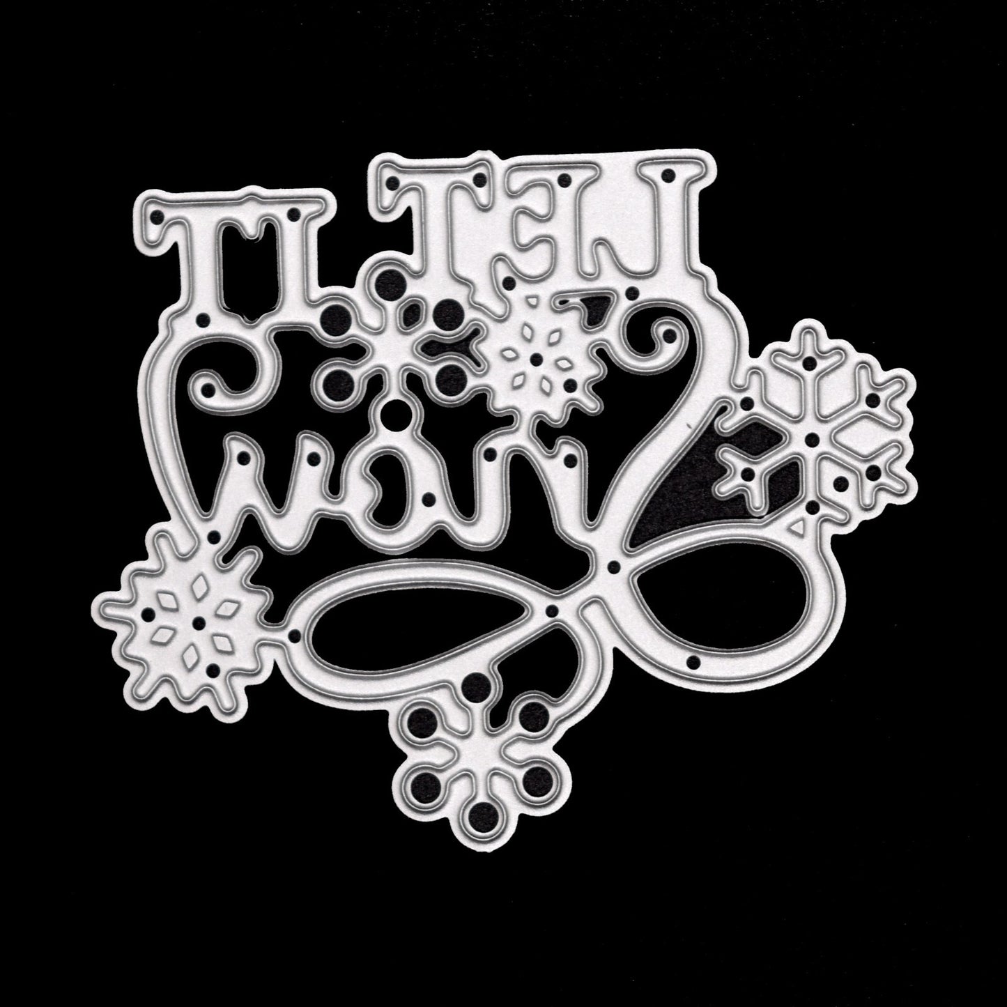 A "Let It Snow" Sentiments Metal Cutting Die, Card Making Scrapbooking Crafts D5