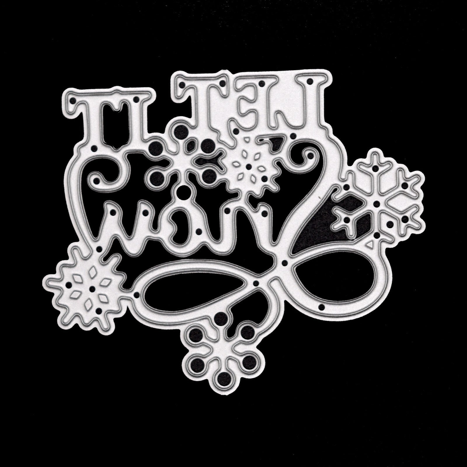 A "Let It Snow" Sentiments Metal Cutting Die, Card Making Scrapbooking Crafts D5