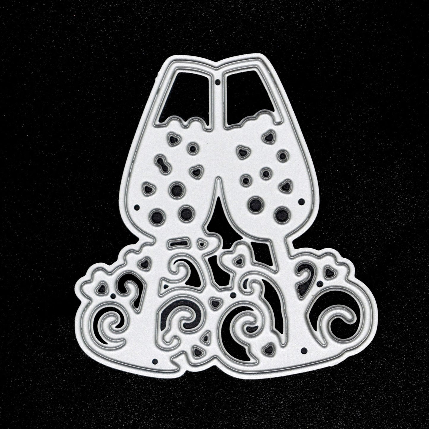 Champagne Flutes Metal Cutting Die, Wedding, Anniversary, Party, Glasses A2