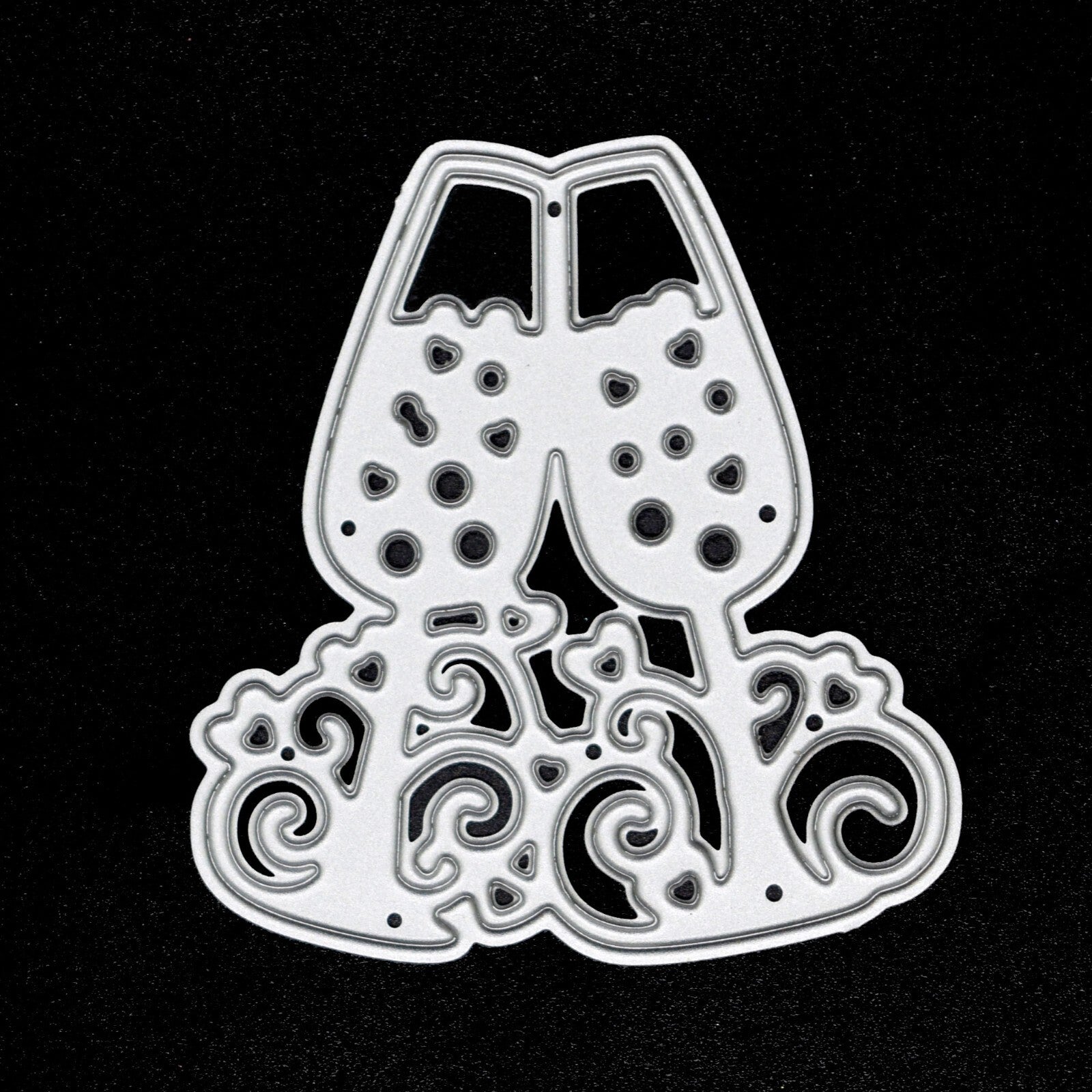 Champagne Flutes Metal Cutting Die, Wedding, Anniversary, Party, Glasses A2