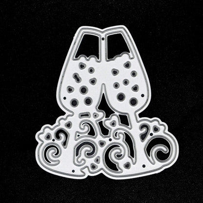 Champagne Flutes Metal Cutting Die, Wedding, Anniversary, Party, Glasses A2