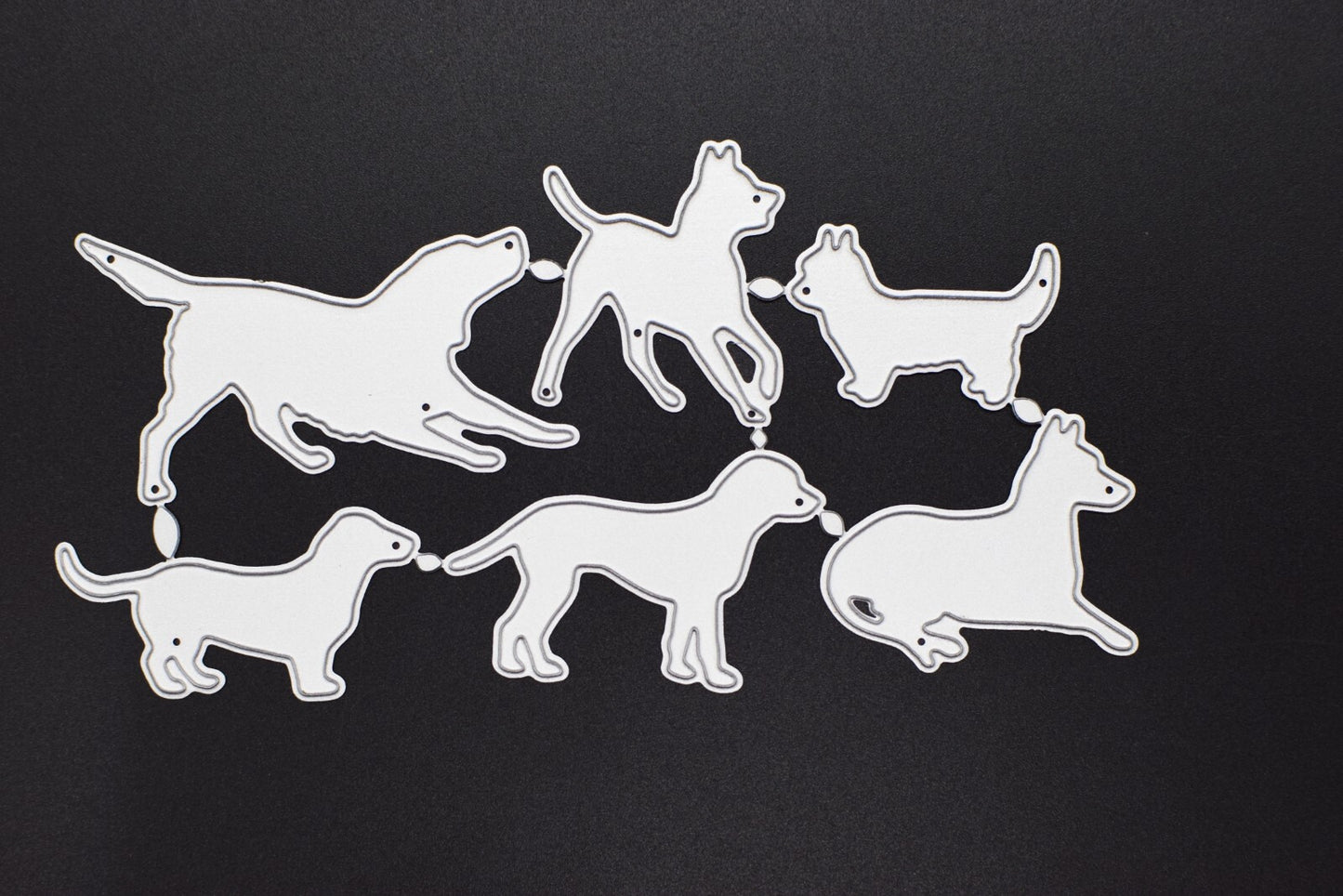 Set of 6 Metal Cutting Dies of Dogs, Stencils, Pets, Card Making Paper Crafts A5