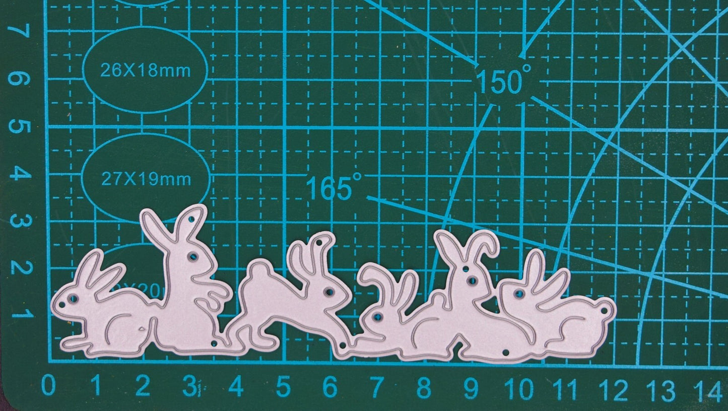 Easter Bunnies Rabbits Metal Cutting Die, Card Making, Scrapbooking, Crafts, J1