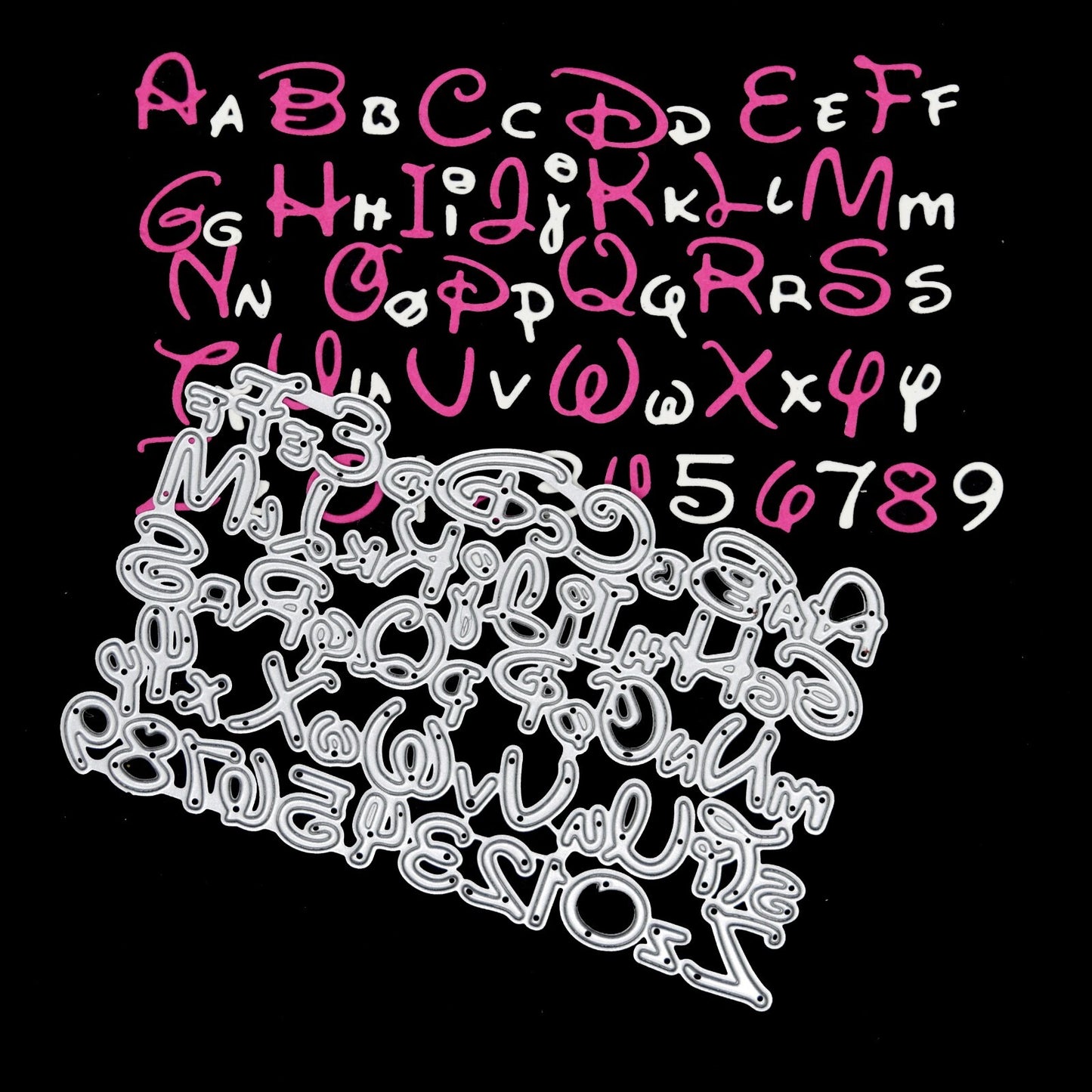 Double Disney Alphabet & Numbers Metal Cutting Die, Card Making, Paper Crafts J0