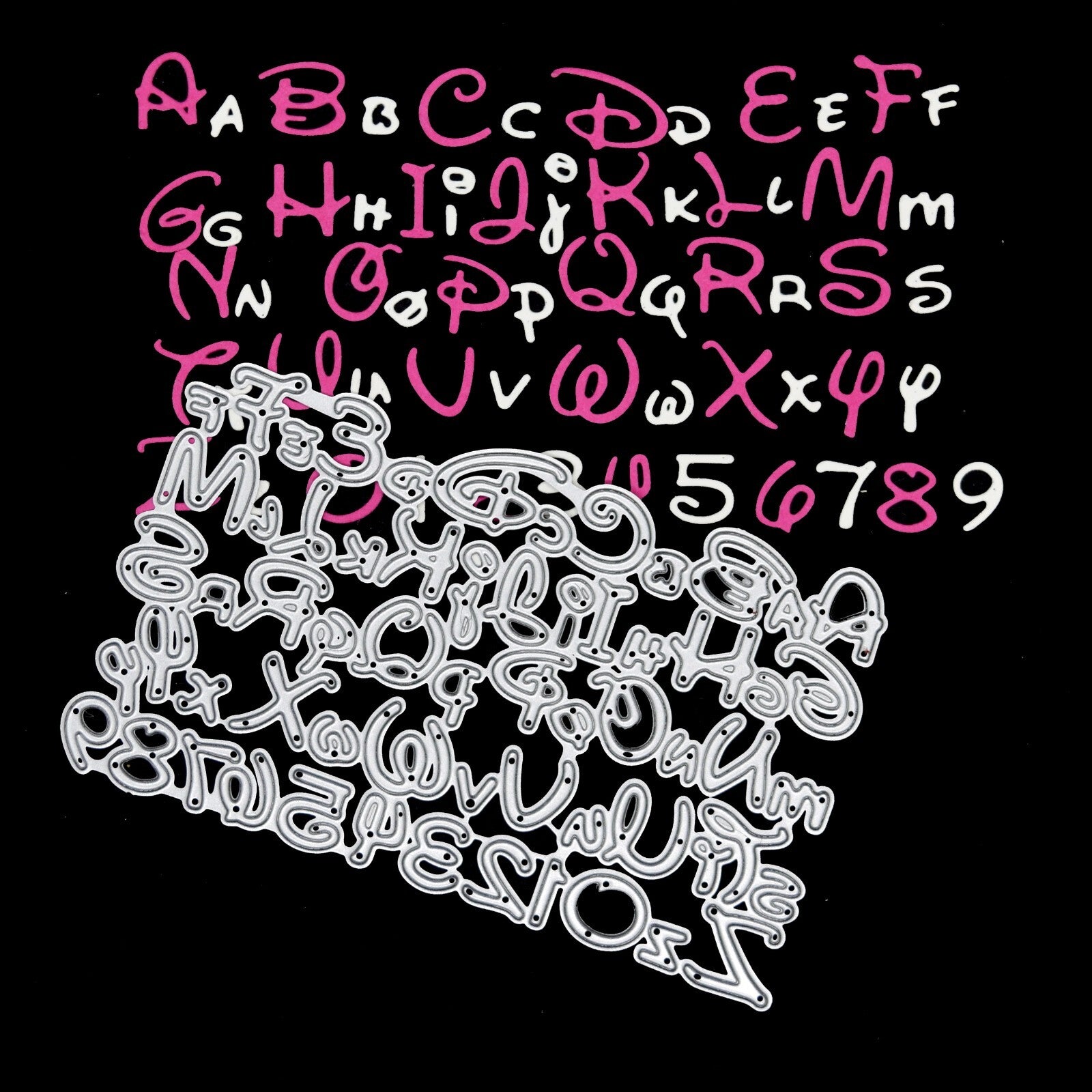 Double Disney Alphabet & Numbers Metal Cutting Die, Card Making, Paper Crafts J0