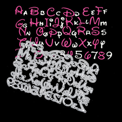 Double Disney Alphabet & Numbers Metal Cutting Die, Card Making, Paper Crafts J0