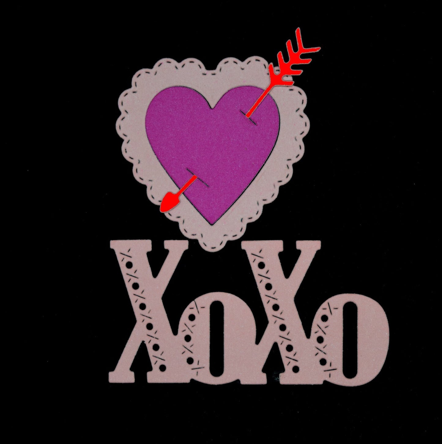 💘Heart, Hugs & Kisses XO with Cupids Arrow Metal Cutting Dies Set, Love  F1 💘