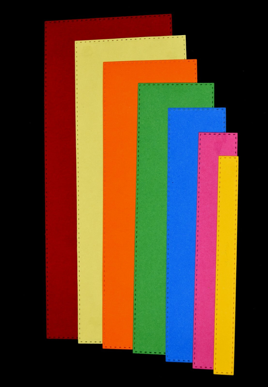 Large Nest of 7 Stitch Patterned Rectangle Metal Cutting Dies, Card Making H6