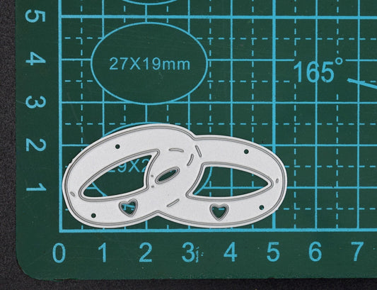 Linked Wedding Rings Metal Cutting Die, Engagement, MR & MRS,  Card making A8