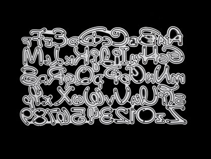 Double Disney Alphabet & Numbers Metal Cutting Die, Card Making, Paper Crafts J0