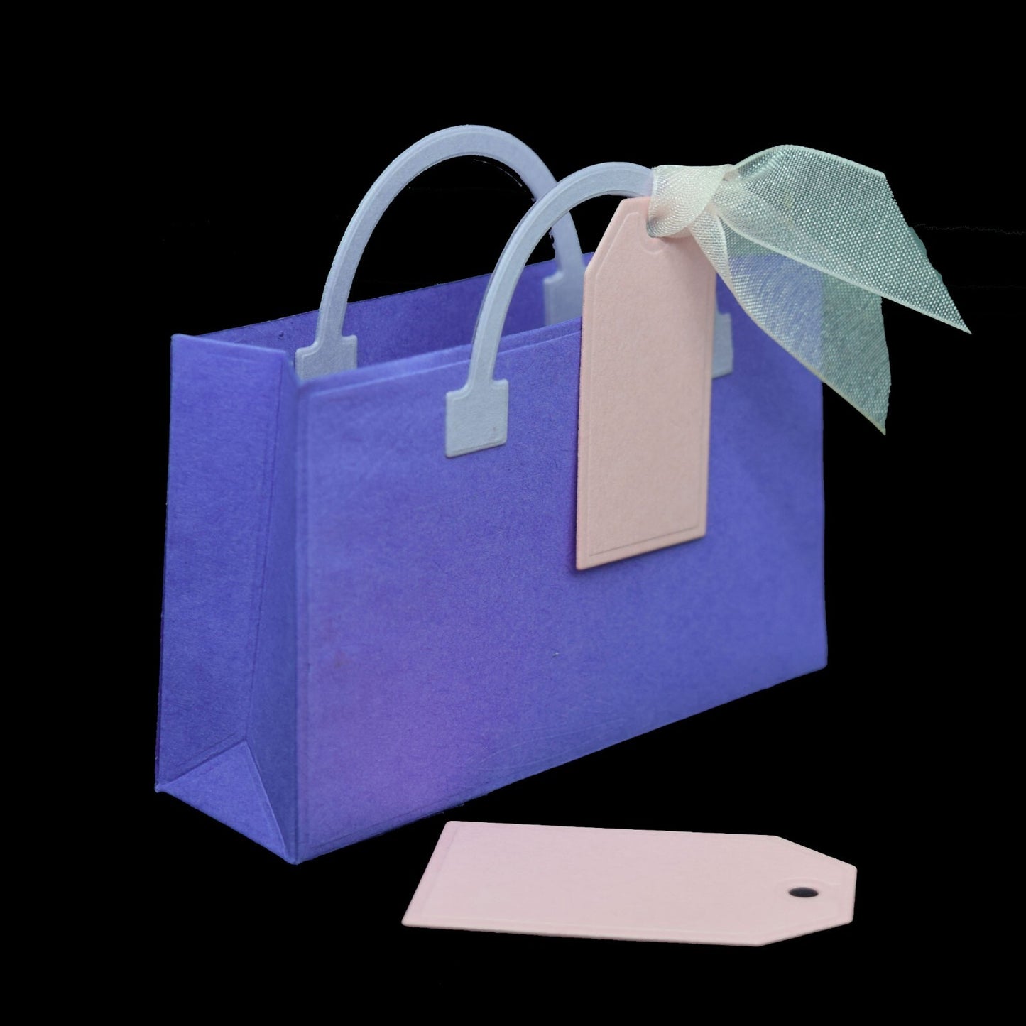3D Bag With Handles & 2 Tags Cutting Dies Set, Paper Crafts, Gift Creation, I8