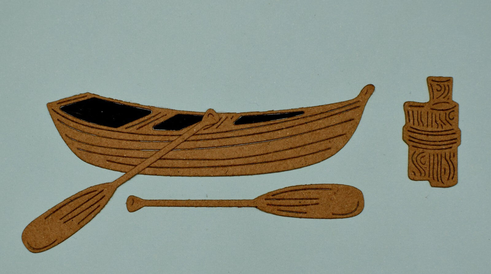 Rowing Boat, Oars & Mooring Post Metal Cutting Dies Set, Stencils Card Making A6