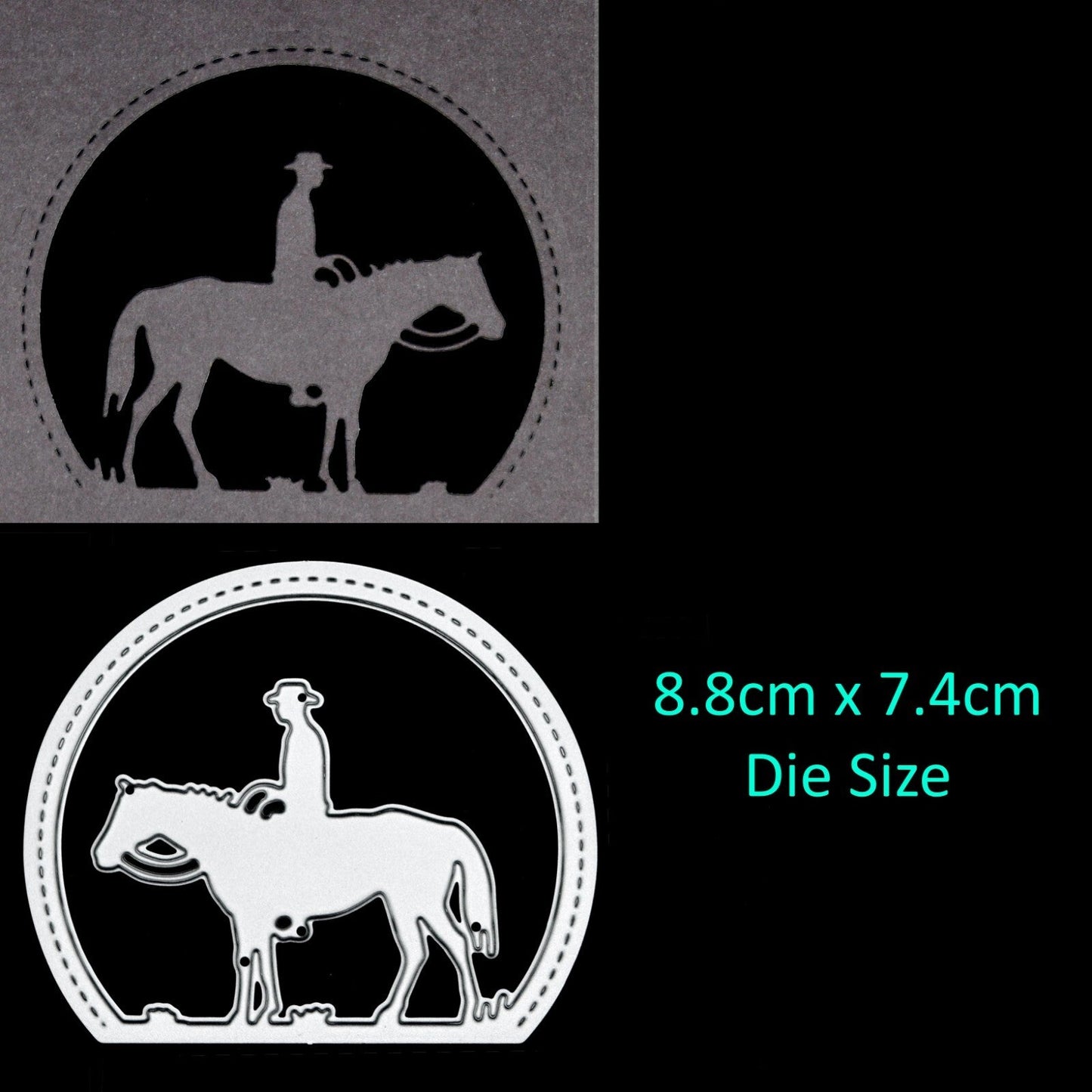 🐴 Horse & Cowboy Rider Metal Cutting Die, Card Making Crafts *UK SELLER* F1 🐴