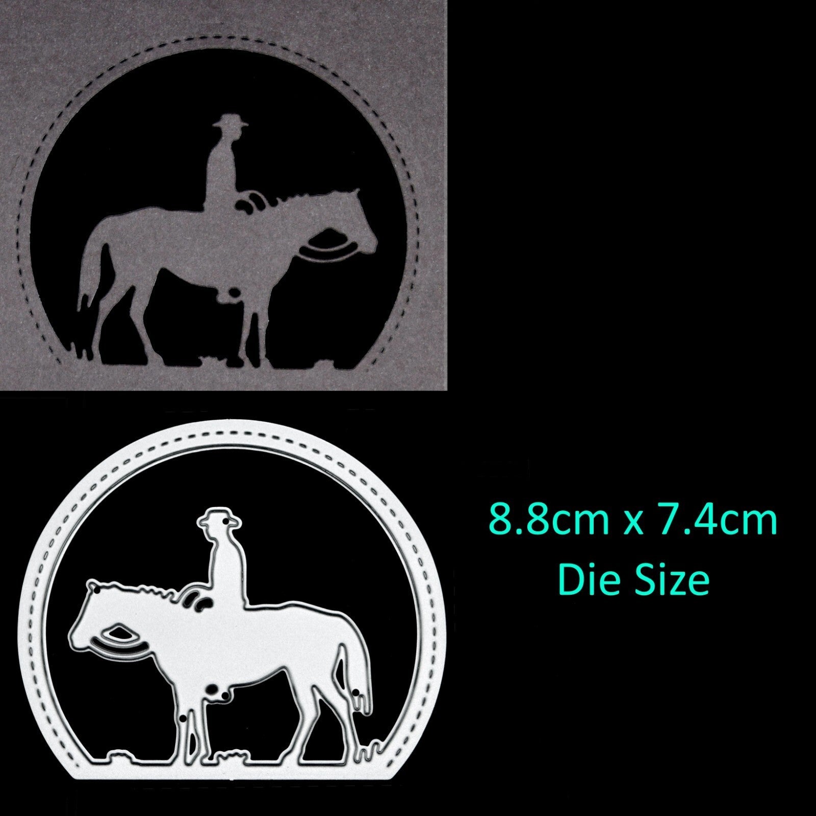 🐴 Horse & Cowboy Rider Metal Cutting Die, Card Making Crafts *UK SELLER* F1 🐴