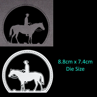 🐴 Horse & Cowboy Rider Metal Cutting Die, Card Making Crafts *UK SELLER* F1 🐴