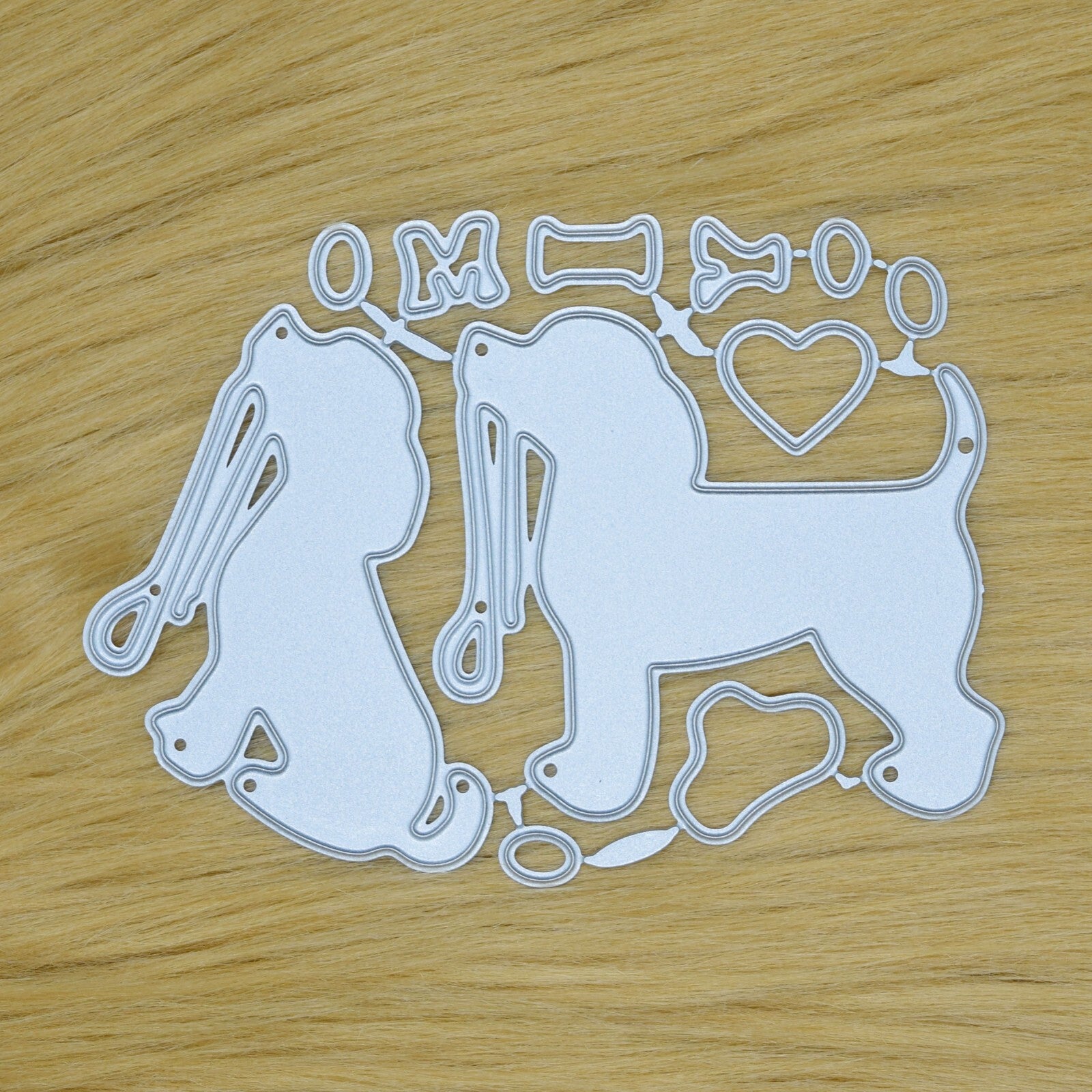 An 'I Love My Dog' Metal Cutting Dies Set, Stencils, Card Making, Pets Dies, A5