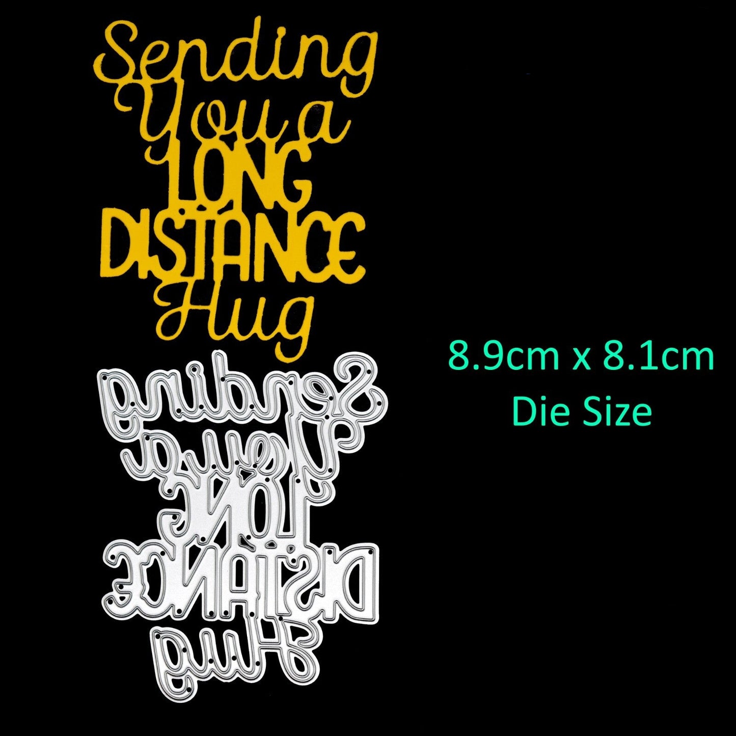 ⭐ 'Sending You A Long Distance Hug' Metal Cutting Die, Card Making Crafts F1 ⭐