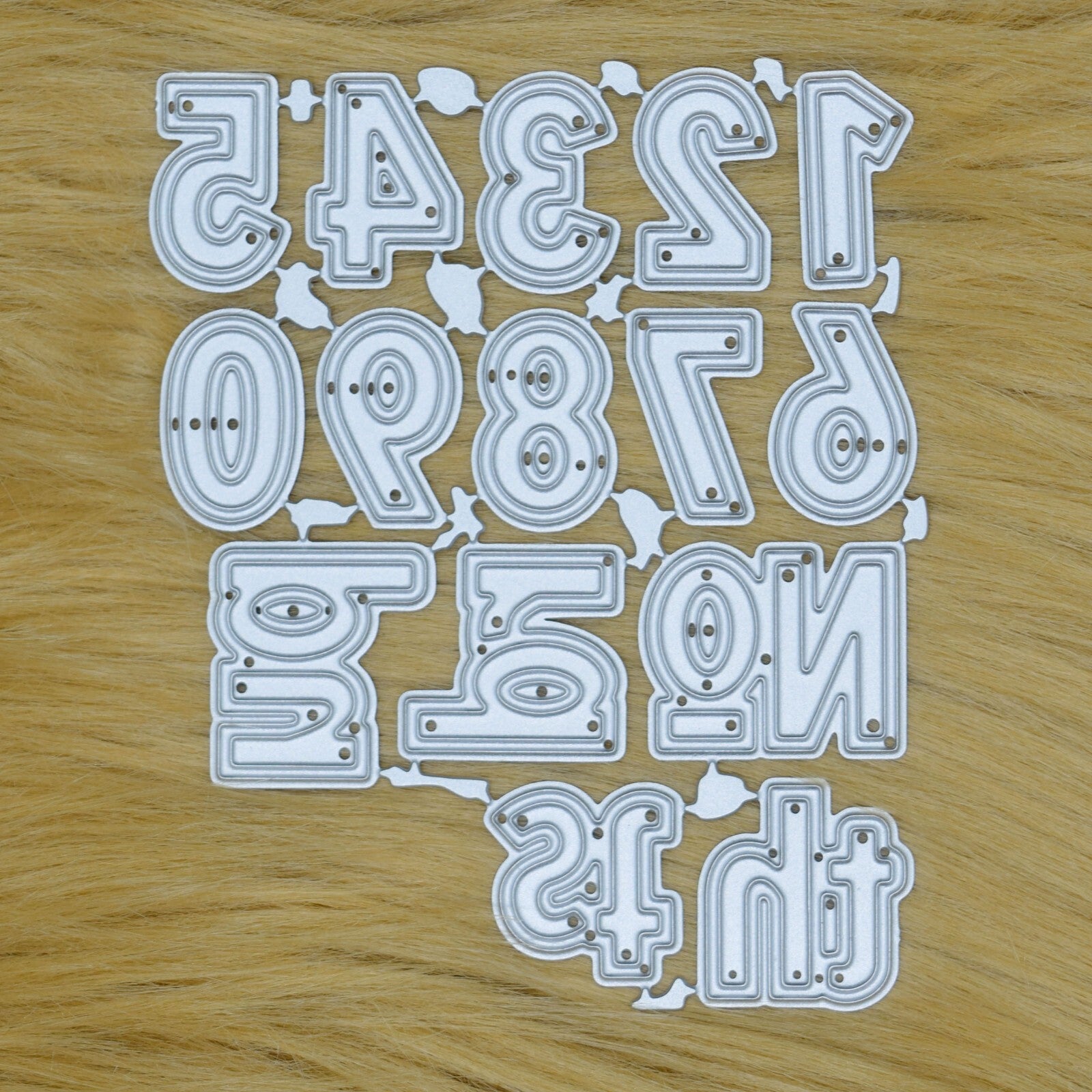 Double Cut Metal Cutting Dies Numbers Set + Th, St, Rd, Nd, No, Card making,  A4
