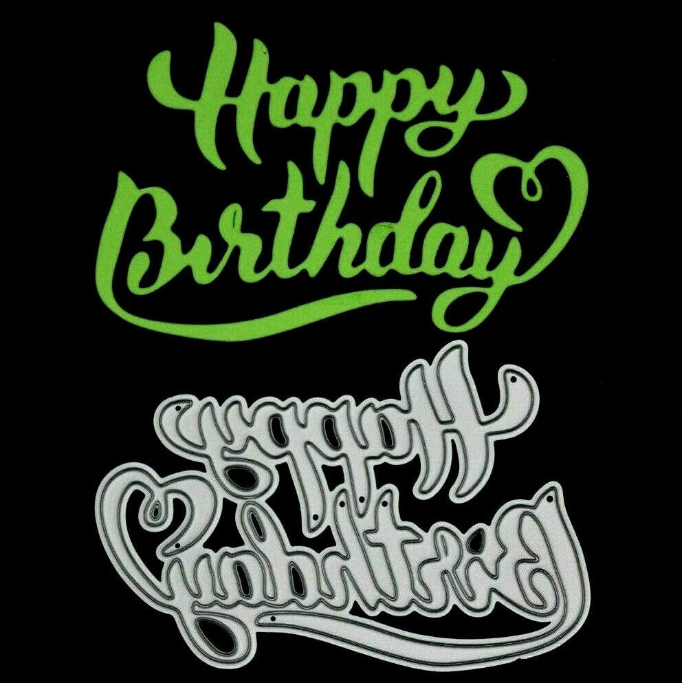 'Happy Birthday' Metal Cutting Die, Card Making, Scrapbooking **UK SELLER** E3
