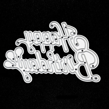 'Happy Birthday' + Balloons Sentiments Metal Cutting Die, Card Making A7