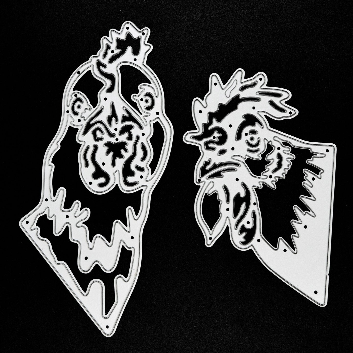 2 Large Chicken Head Metal Cutting Dies, Hens, Card Making, Paper Crafts, I9