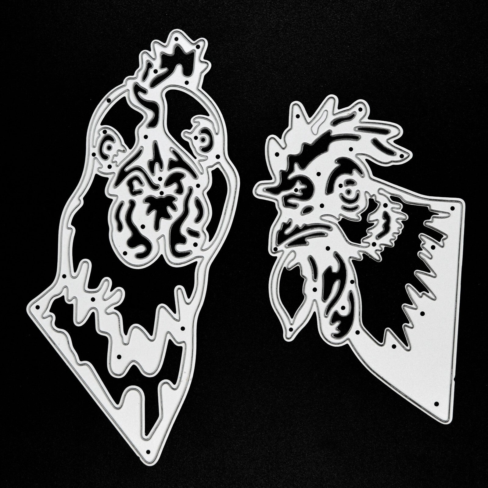 2 Large Chicken Head Metal Cutting Dies, Hens, Card Making, Paper Crafts, I9