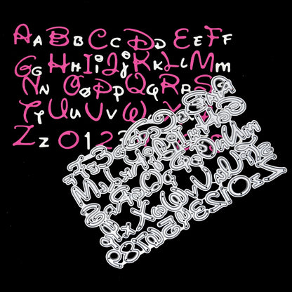 Double Disney Alphabet & Numbers Metal Cutting Die, Card Making, Paper Crafts J0