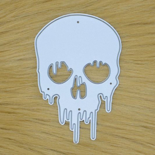 Melting/Dripping Skull Metal Cutting Die, Halloween, Card making, Crafts, I9