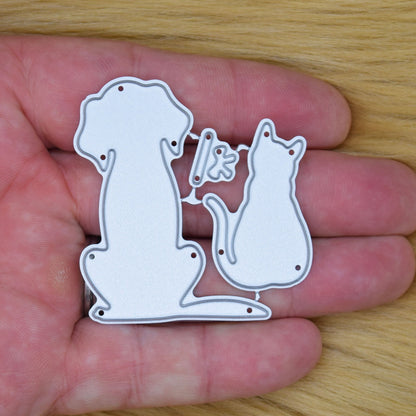 Cute Cat & Dog Metal Cutting Dies Set, Pets, Card Making, Paper Crafts, F3