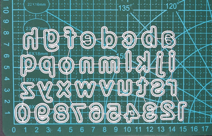 Lowercase Alphabet Letters & Numbers Metal Cutting Die, Card making, D7