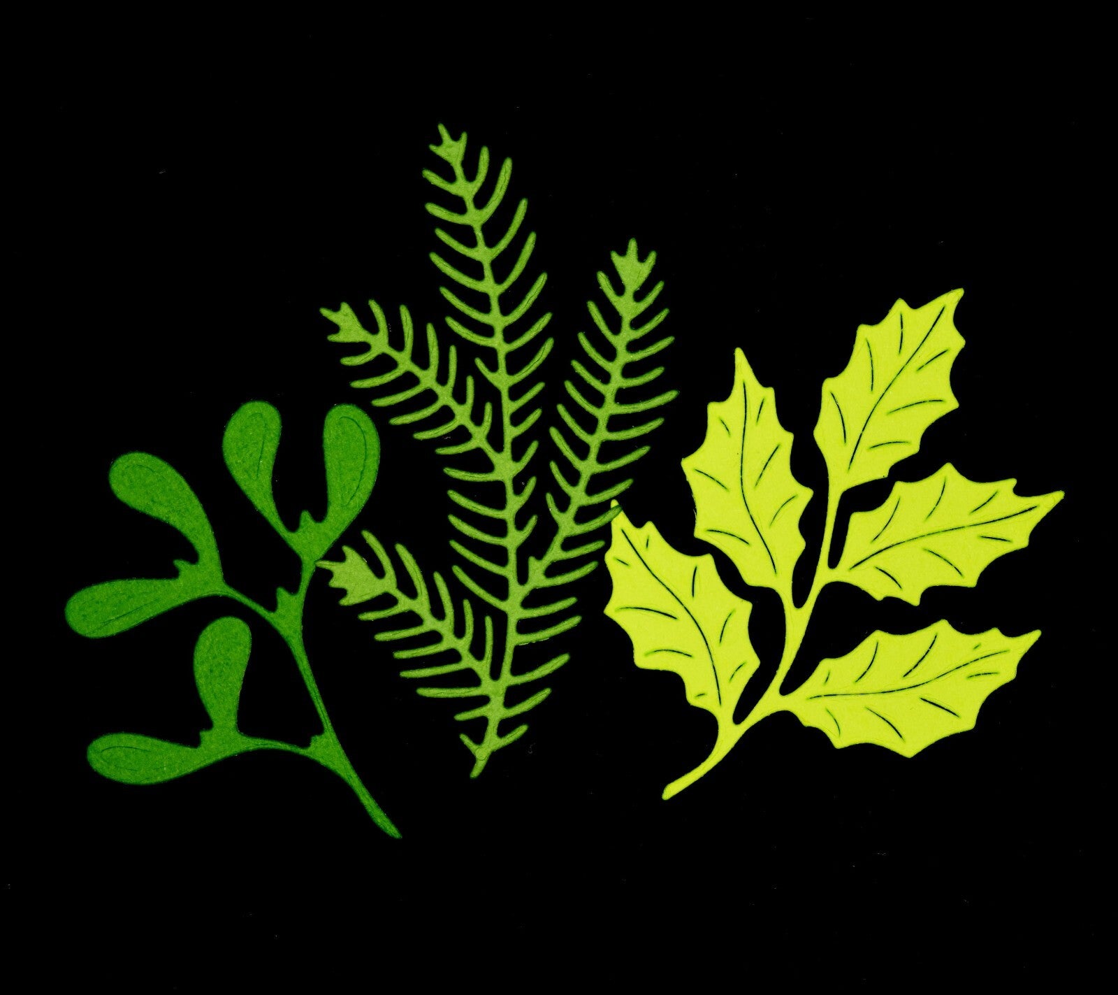 Holly, Pine and Mistletoe Leaves Metal Cutting Dies, Card Making, Christmas, E6