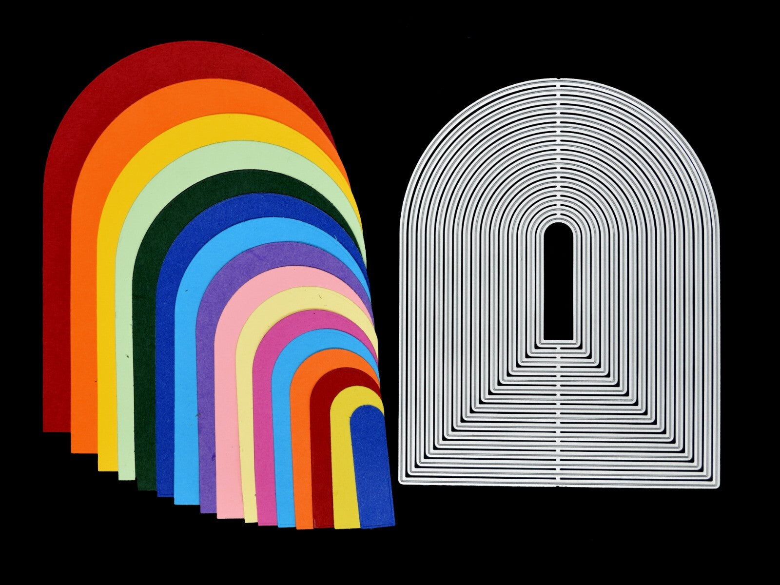 Large Nest of 16 Thin Arch Shaped Metal Cutting Dies, Scrapbooking, Crafts I2