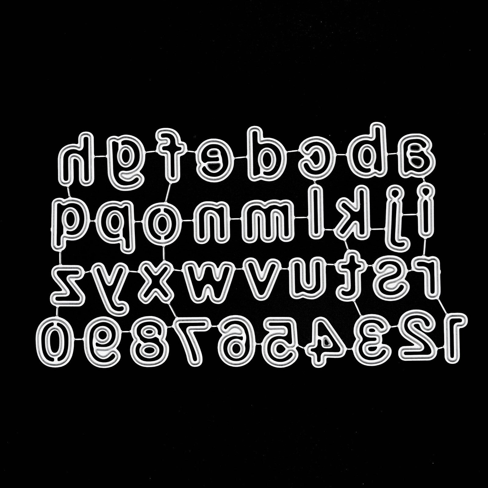 Lowercase Alphabet Letters & Numbers Metal Cutting Die, Card making, D7