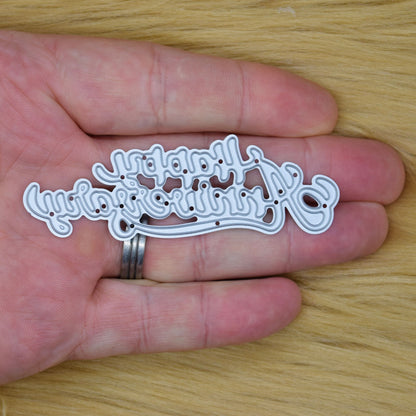 A 'Happy Anniversary' Metal Cutting Die, Stencil,  Card Making, Paper Crafts  A6