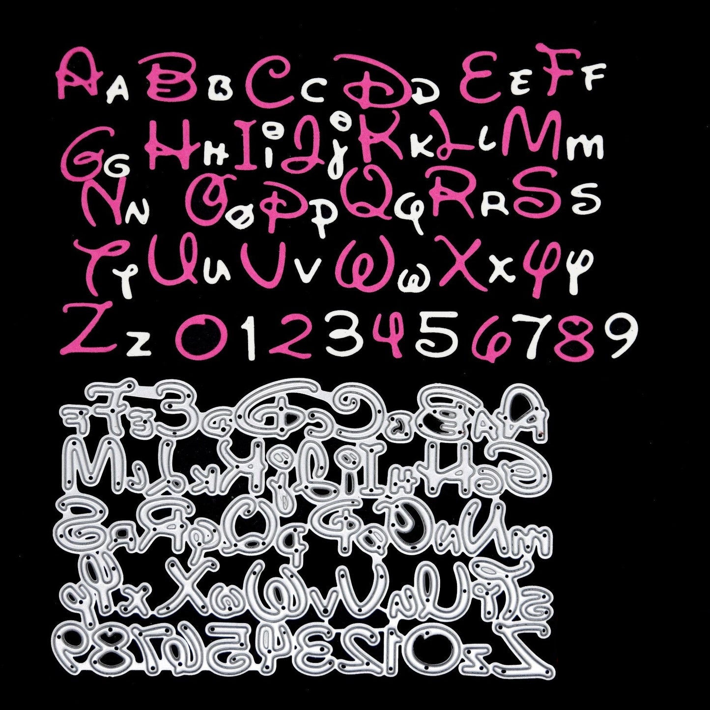 Double Disney Alphabet & Numbers Metal Cutting Die, Card Making, Paper Crafts J0