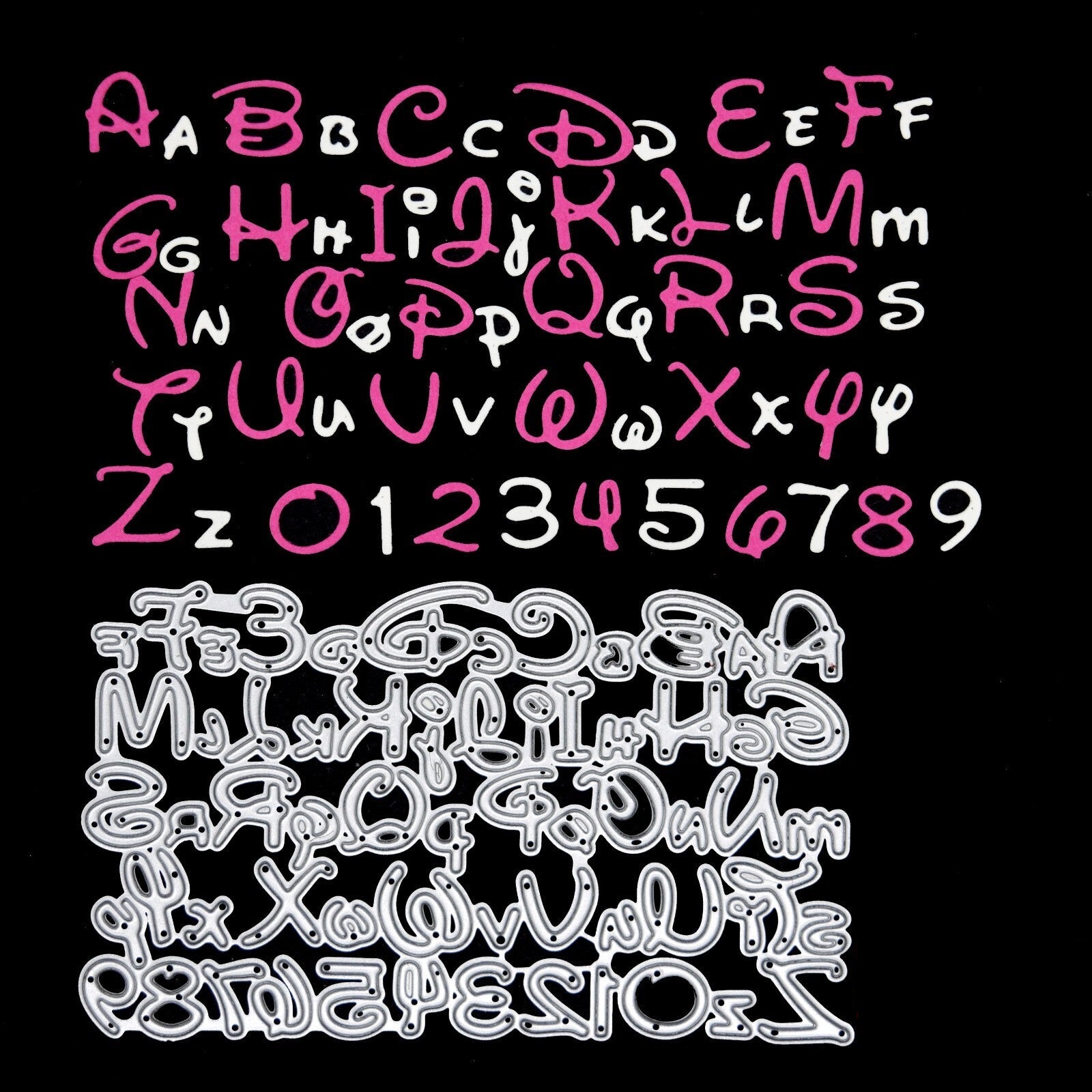 Double Disney Alphabet & Numbers Metal Cutting Die, Card Making, Paper Crafts J0