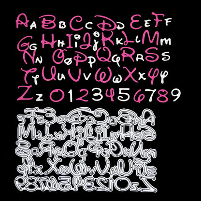 Double Disney Alphabet & Numbers Metal Cutting Die, Card Making, Paper Crafts J0