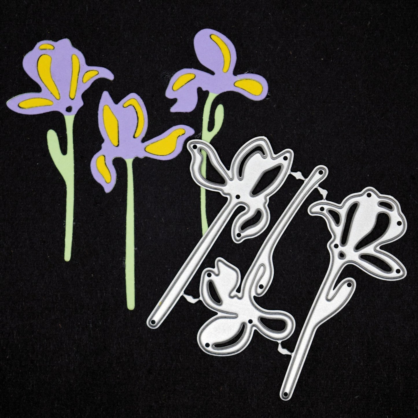 3 Iris Flowers Metal Cutting Dies, Stencil Cutters, Card making, Scrapbooking A9