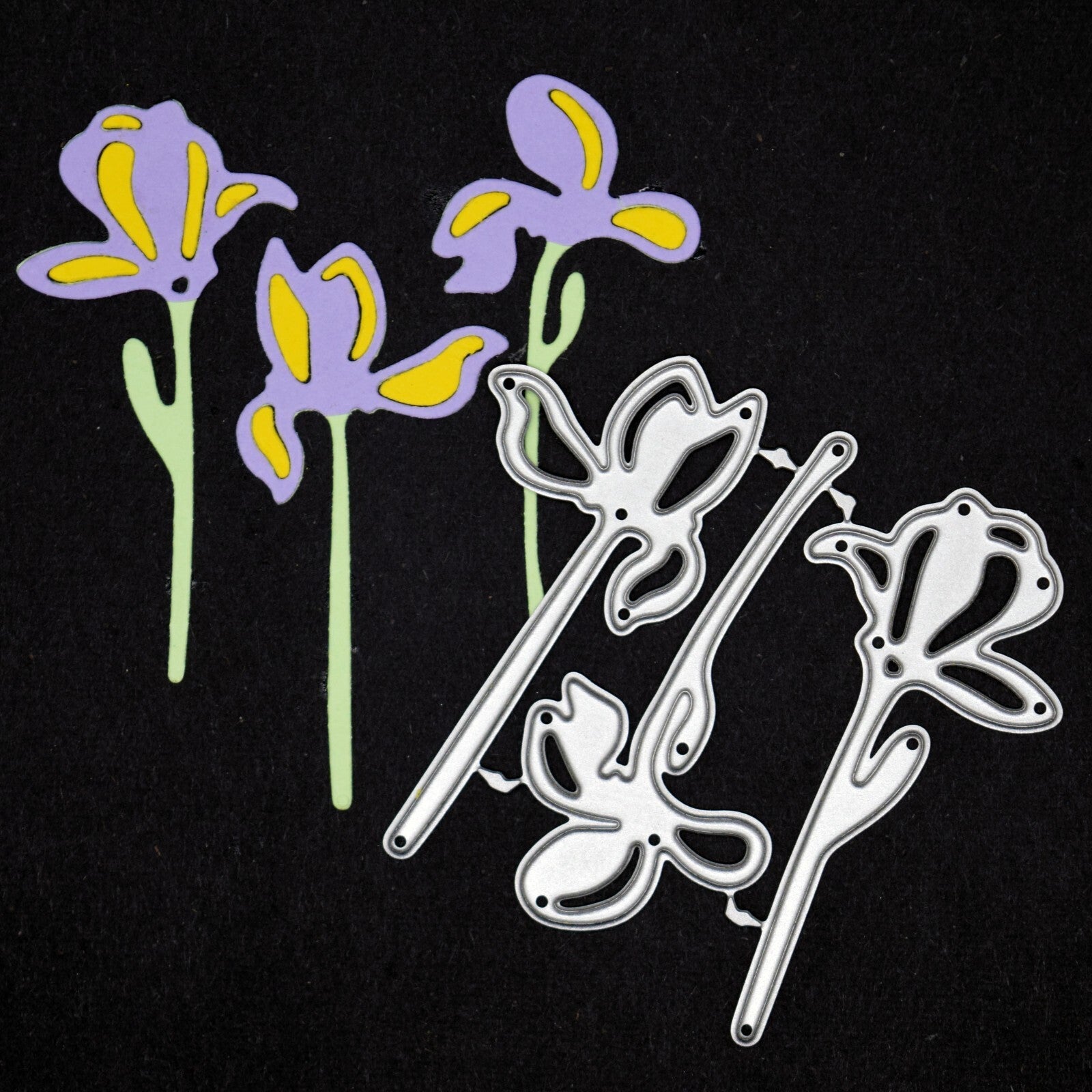 3 Iris Flowers Metal Cutting Dies, Stencil Cutters, Card making, Scrapbooking A9