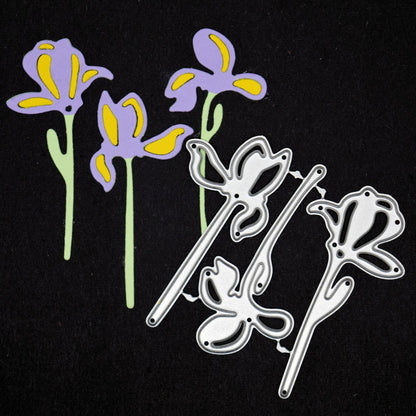 3 Iris Flowers Metal Cutting Dies, Stencil Cutters, Card making, Scrapbooking A9
