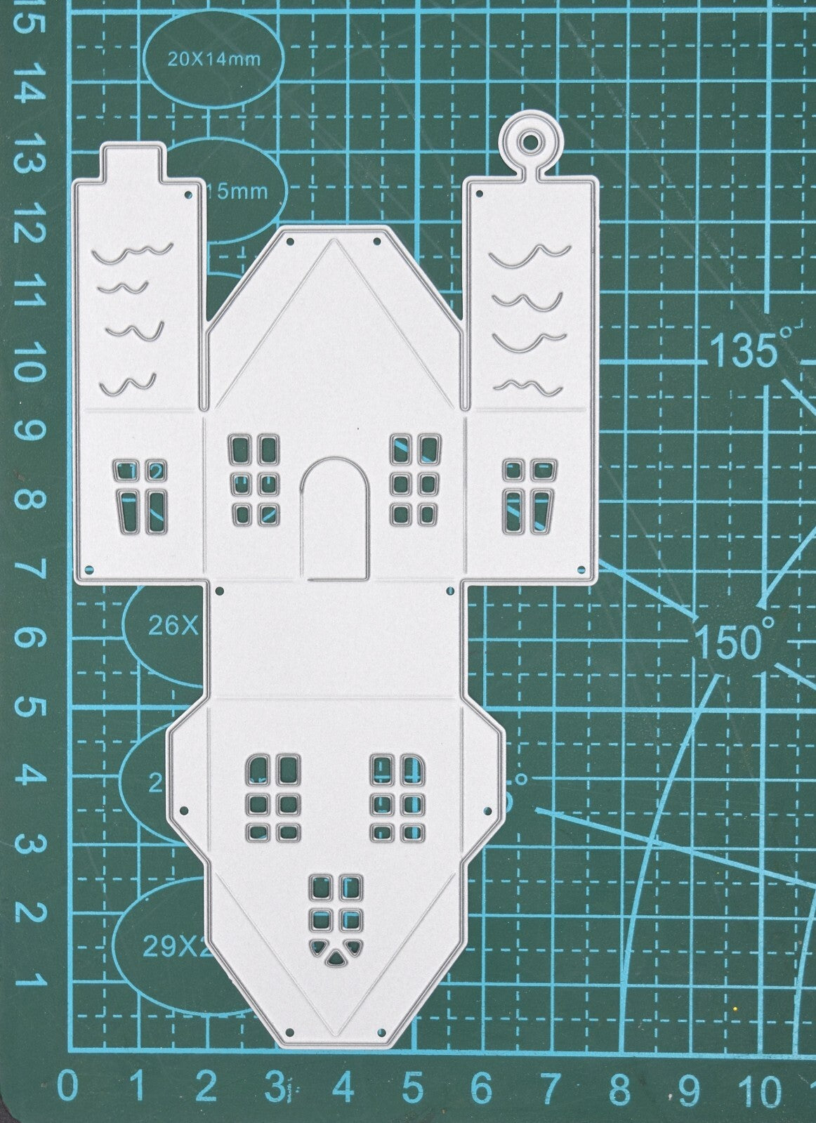 3D House Metal Cutting Die, With Door Windows & Loop for Hanging, Crafting A5