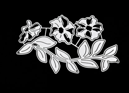 4 Piece Flowers & Leaves Metal Cutting Die Set, Vegetation, Card making F1