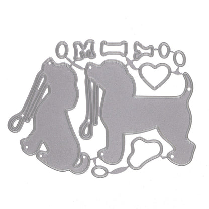 An 'I Love My Dog' Metal Cutting Dies Set, Stencils, Card Making, Pets Dies, A5